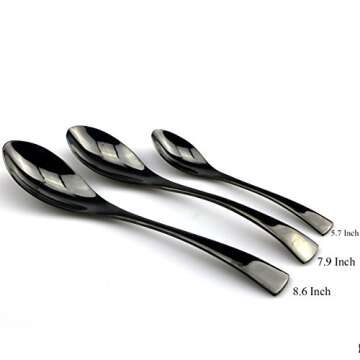 JASHII 20 Piece Black Flatware Set for Stylish Dining