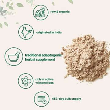 Organic Ashwagandha Root Powder | 2lbs Non-GMO Adaptogen