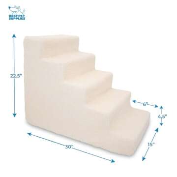 Best Pet Supplies Dog Stairs for Small Dogs & Cats, Foam Pet Steps Portable Ramp for Couch Sofa and ...