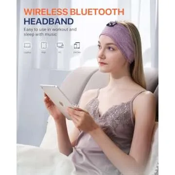 Perytong Sleeping Headphones, Bluetooth Headband, Soft Comfortable Headphones for Sleeping, Nap, Relaxation, Meditation, Yoga, Running, Jogging, Cool Tech Gifts for Women Men