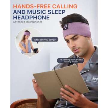 Perytong Sleeping Headphones, Bluetooth Headband, Soft Comfortable Headphones for Sleeping, Nap, Relaxation, Meditation, Yoga, Running, Jogging, Cool Tech Gifts for Women Men