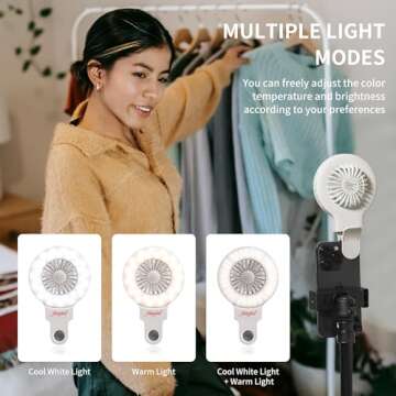 Fangirl: 2-in-1 Clip on Phone Fan and Selfie Ring Light