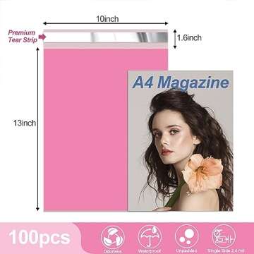 JinRuiKJ Thank You Poly Mailer 10x13 Inch 100 PCS, Shipping Bags for Clothing, Packaging Bags for Sm...