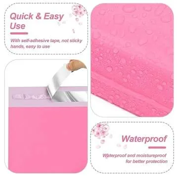JinRuiKJ Thank You Poly Mailer 10x13 Inch 100 PCS, Shipping Bags for Clothing, Packaging Bags for Small Business, Strong Adhensive, Waterproof and Tear-Resistant Mailing Envelopes, Pink