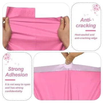 JinRuiKJ Thank You Poly Mailer 10x13 Inch 100 PCS, Shipping Bags for Clothing, Packaging Bags for Small Business, Strong Adhensive, Waterproof and Tear-Resistant Mailing Envelopes, Pink