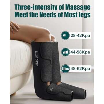 AICUTTI Air Compression Leg Massager Circulation, Christmas Gifts for Women, Men, Mom, Dad, Mothers Day, Fathers Day, 3 Intensities,3 Heating & 3 Modes Foot Massager for Edema, Swelling,Varicose Veins