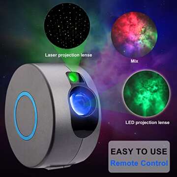 Sunyark Night Light Star Projector,Galaxy Projector with Remote Control, Starlight Projector with Nebula Cloud and Star for Bedroom/Birthday/Party