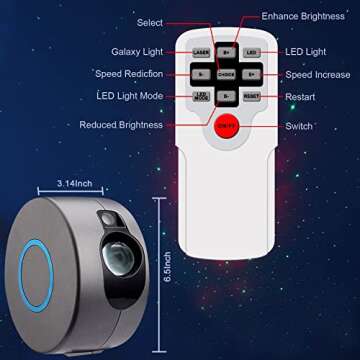 Sunyark Night Light Star Projector,Galaxy Projector with Remote Control, Starlight Projector with Nebula Cloud and Star for Bedroom/Birthday/Party
