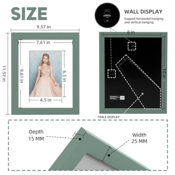 Muzilife Rustic 8x10 Wood Picture Frame for Wall or Tabletop