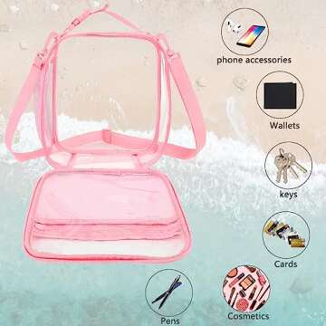 FlowFly Kids Lunch box Insulated Soft Bag Mini Cooler Back to School Thermal Meal Tote Kit for Girls, Boys, PinkClear