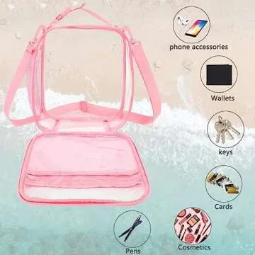 FlowFly Kids Lunch box Insulated Soft Bag Mini Cooler Back to School Thermal Meal Tote Kit for Girls, Boys, PinkClear