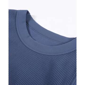 AUROLA 3 Pieces Pack Sets Women Essentials Rib Seamless Sleeveless Workout Tank Tops,Pack (Black+Bijou Blue+Marshmallow),M