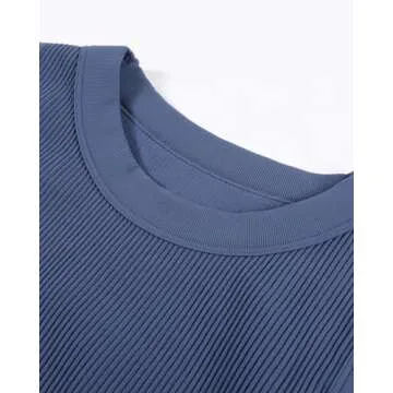 AUROLA 3 Pieces Pack Sets Women Essentials Rib Seamless Sleeveless Workout Tank Tops,Pack (Black+Bijou Blue+Marshmallow),M