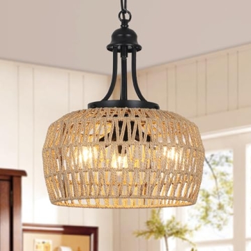Stunning 3-Light Boho Rattan Chandelier for Any Room