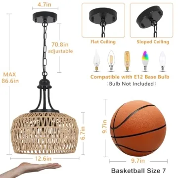 Stunning 3-Light Boho Rattan Chandelier for Any Room