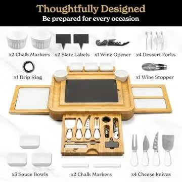 SMIRLY Charcuterie Boards Gift Set: Charcuterie Board Set, Bamboo Cheese Board Set - House Warming Gifts New Home, Wedding Gifts for Couple, Bridal Shower Gift