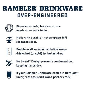 YETI 42 oz Rambler Tumbler with Straw and Handle