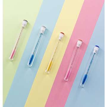 i-Laesh 50 Pcs Lash Brush Eyelash Brushes for Eyelash Extensions Spoolies Cleaning Mascara Wands Tube Diamond Disposable Makeup Tool Applicator Set Sanitary Extension Supplies (Assorted Color)