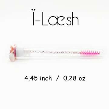 i-Laesh 50 Pcs Lash Brush Eyelash Brushes for Eyelash Extensions Spoolies Cleaning Mascara Wands Tube Diamond Disposable Makeup Tool Applicator Set Sanitary Extension Supplies (Assorted Color)