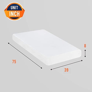 FDW 8 Inch Twin Gel Memory Foam Mattress for Comfort