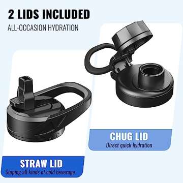 CIVAGO 32 oz Glass Water Bottle with Straw and Handle