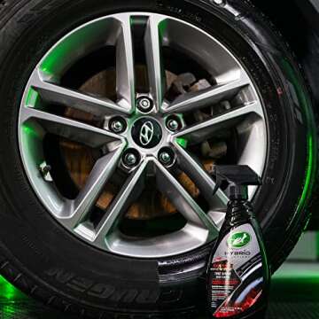Turtle Wax 53733 Hybrid Solutions Graphene Acrylic Tire Shine Spray Coating, No Sling Tire Dressing, Long Lasting Deep Black Shine, UV Protection & Dirt Repellant, 23 oz