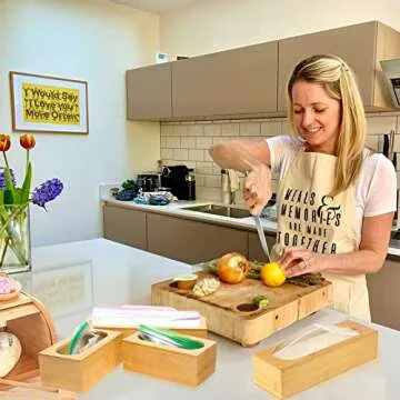 Eco-Friendly Food Bag Storage Organizer - 5 Piece Bamboo Set