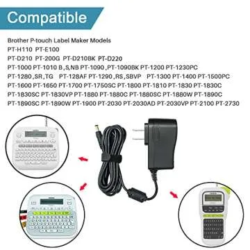 Reliable Ac DC Adapter for Brother P-Touch Label Makers