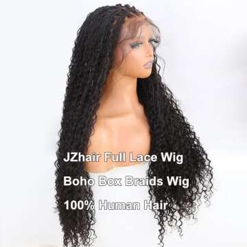JZhair Boho Box Braids Wig - 24 Inch Natural Style