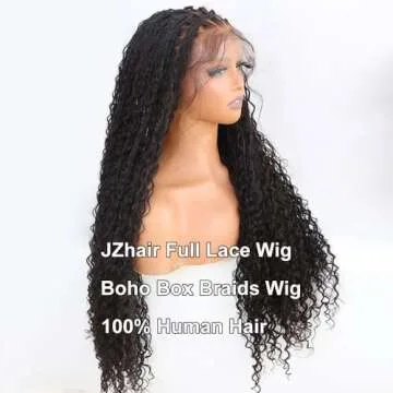 JZhair Boho Box Braids Wig - 24 Inch Natural Style