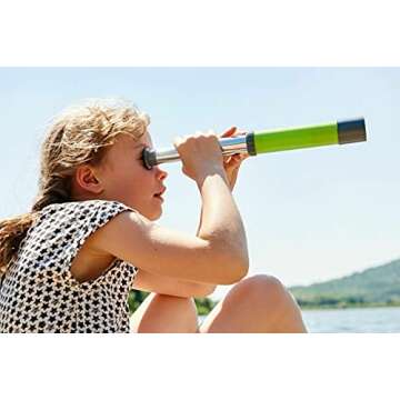 HABA Terra Kids Children's Spyglass Telescope with Metal Ocular Extension - Enlarges 30 Times