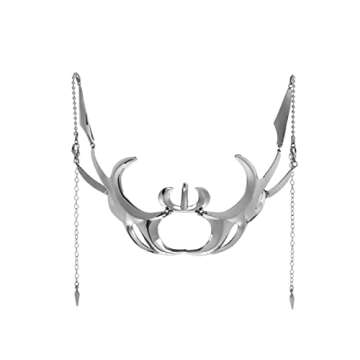 L'VOW Futuristic Y2K Liquid Silver Steel Half-face Mask Women Men Luxury Irregular Jewelry Face Chai...