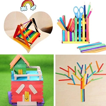 Z ZICOME Jumbo Colored Craft Sticks for Creative DIY Projects