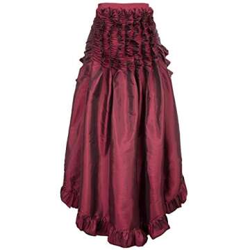 Belle Poque Women's Steampunk Gothic Wrap Skirt Victorian Ruffles Pirate Skirt