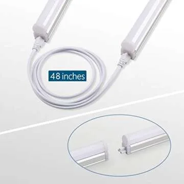 Barrina (Pack of 8 LED T5 Integrated Single Fixture, 4FT, 2200lm, 5000K, 20W, Utility Shop Light, Ceiling and Under Cabinet Light, ETL Listed, with Built-in ON/Off Switch