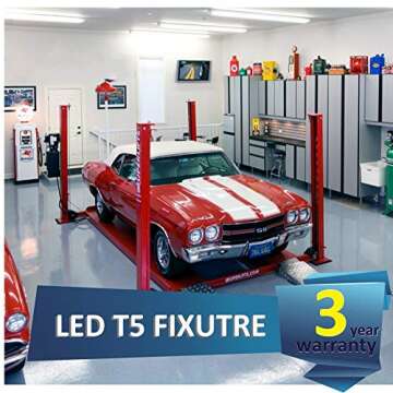 Barrina (Pack of 8 LED T5 Integrated Single Fixture, 4FT, 2200lm, 5000K, 20W, Utility Shop Light, Ceiling and Under Cabinet Light, ETL Listed, with Built-in ON/Off Switch