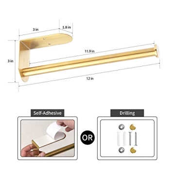 Gold Paper Towel Holder - Elegant & Easy Install