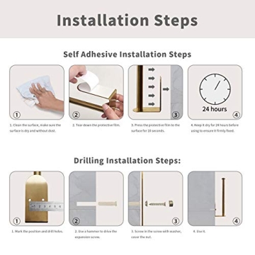 Gold Paper Towel Holder - Elegant & Easy Install