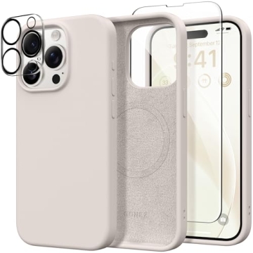 GONEZ for iPhone 15 Pro Case Compatible with Magsafe, [Screen Protector + Camera Lens Protector], So...
