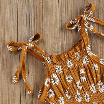 Summer One Piece Outfit Infant Baby Girl Romper Jumpsuit Sleeveless Halter Floral Bodysuit Clothes