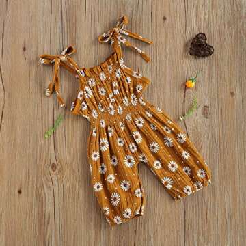 Summer One Piece Outfit Infant Baby Girl Romper Jumpsuit Sleeveless Halter Floral Bodysuit Clothes