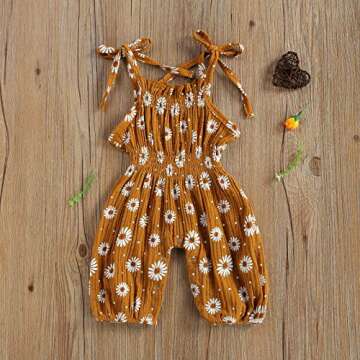 Summer One Piece Outfit Infant Baby Girl Romper Jumpsuit Sleeveless Halter Floral Bodysuit Clothes