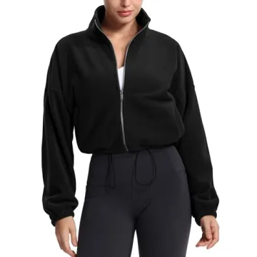 Stylish Women's Fleece Cropped Jacket for Winter Wear