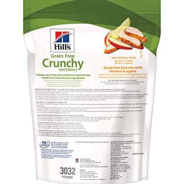 Hill's Grain Free Crunchy Naturals Treats, All Life Stages, Great Taste, Dog Treats, Chicken & Apple...