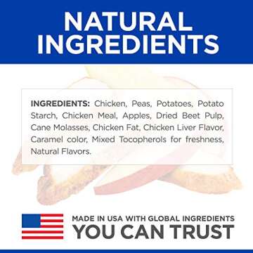 Hill's Grain Free Crunchy Naturals Treats, All Life Stages, Great Taste, Dog Treats, Chicken & Apples, 8 oz Bag