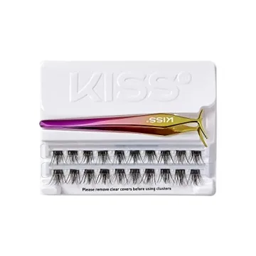 imPRESS Falsies Self Adhesive Eyelashes Eyelash Clusters Kit, 12mm-14mm Glam Volume Lashes, Black, No Glue Needed, Invisible Band, 24 Hours | 20 Clusters & Ergonomic Non-Stick Applicator - Spiky