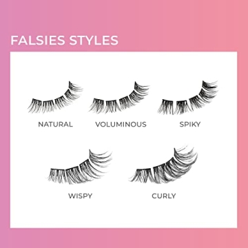 imPRESS Falsies Self Adhesive Eyelashes Eyelash Clusters Kit, 12mm-14mm Glam Volume Lashes, Black, No Glue Needed, Invisible Band, 24 Hours | 20 Clusters & Ergonomic Non-Stick Applicator - Spiky