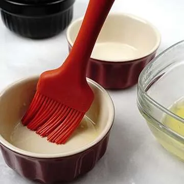RSVP International Silicone Basting Brush, Red, 8.75" | Gently Spreads Butter, Sauces, Marinades, & ...