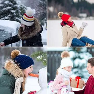 20 Pcs Faux Fur Pom Poms for Hats - 3.9 Inch Fluffy DIY Knitting Hat Pompoms with Elastic Loop, Removable Crochet Crafts Accessories for Shoes Scarves Gloves Bags Keychains (10 Color-Dark)