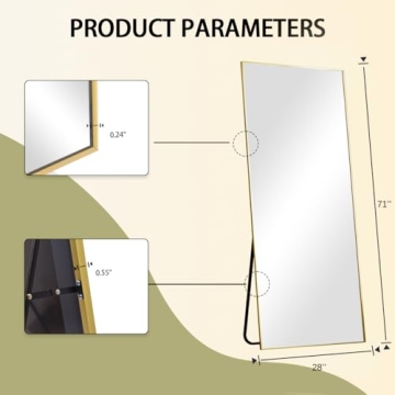 Stylish BEAUTYPEAK Full Length Mirror for Home Decor